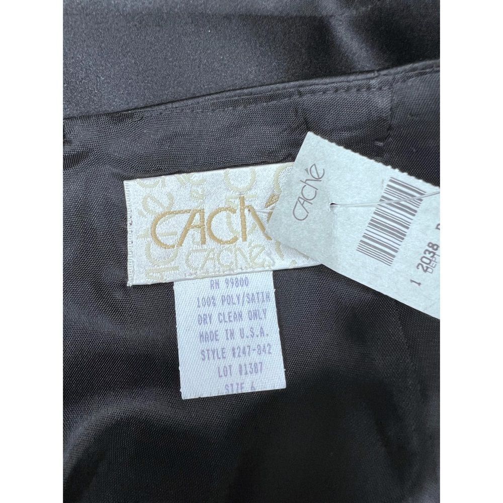 Cache’ Black Satin Short Evening Skirt Side Slit … - image 6